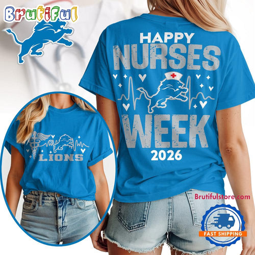 Detroit Lions NFL Nurse Week 2026 All Over Print Unisex T Shirt