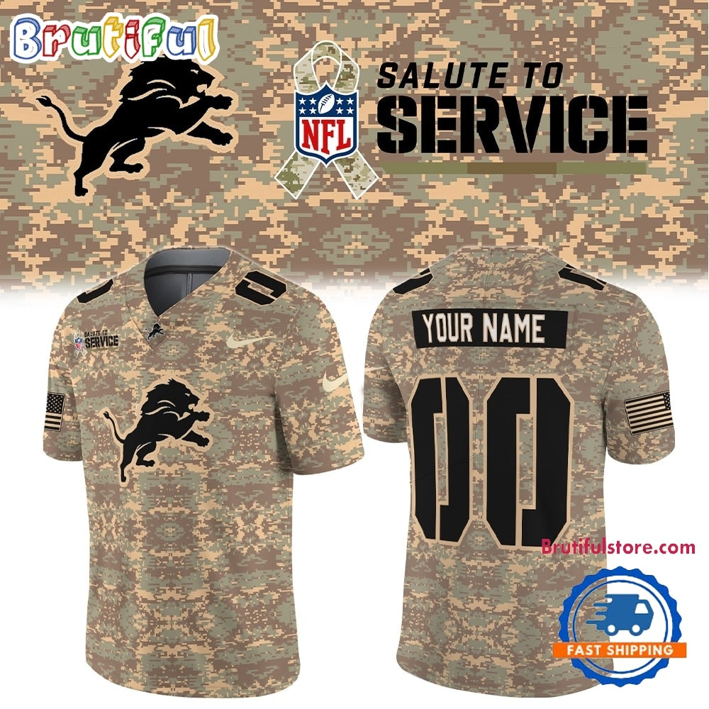 Detroit Lions NFL Salute To Service 2026 Custom Name & Number New Football Jersey