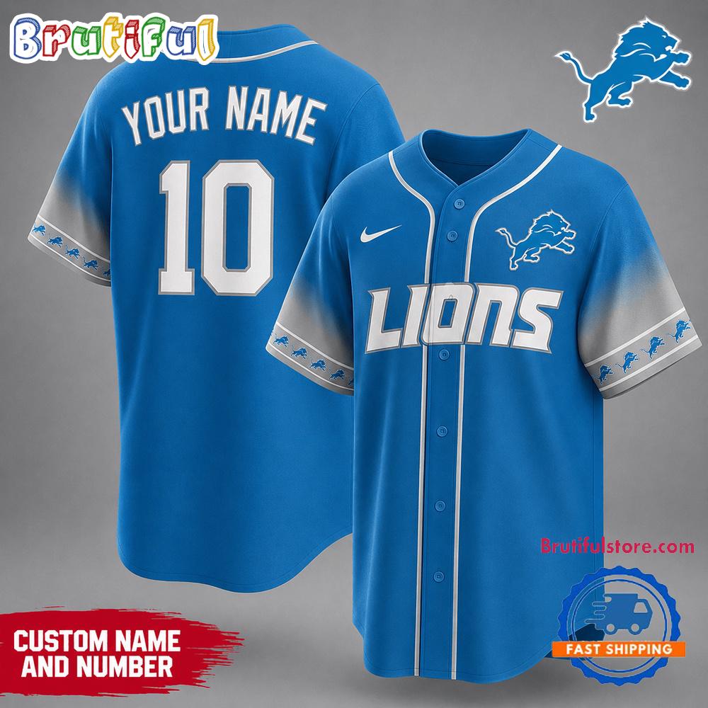 Detroit Lions NFL Team Pride Baseball Jersey