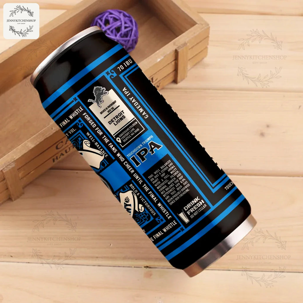 Detroit Lions Personalized Can Shaped Tumbler