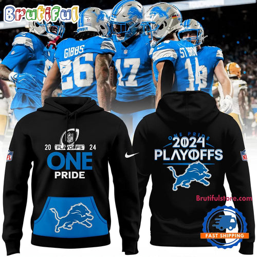 Detroit Lions Play Offs 2024 Special New Black Hoodie T-Shirt