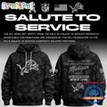 Detroit Lions Salute to Service Camo 2026 Black Hoodie T-Shirt