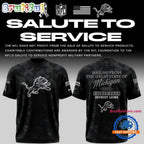 Detroit Lions Salute to Service Camo 2026 Black Hoodie T-Shirt