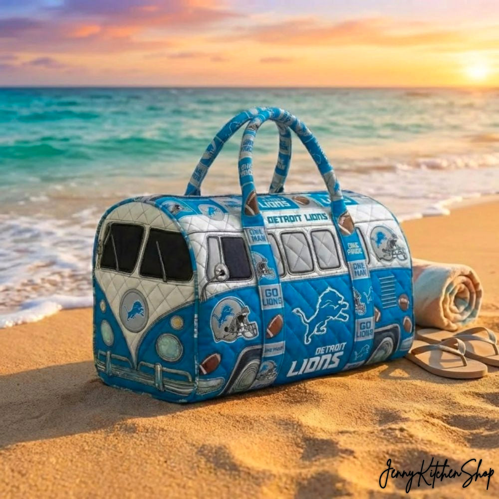 Detroit Lions Vintage Camper Van Style Limited Duffle Bag