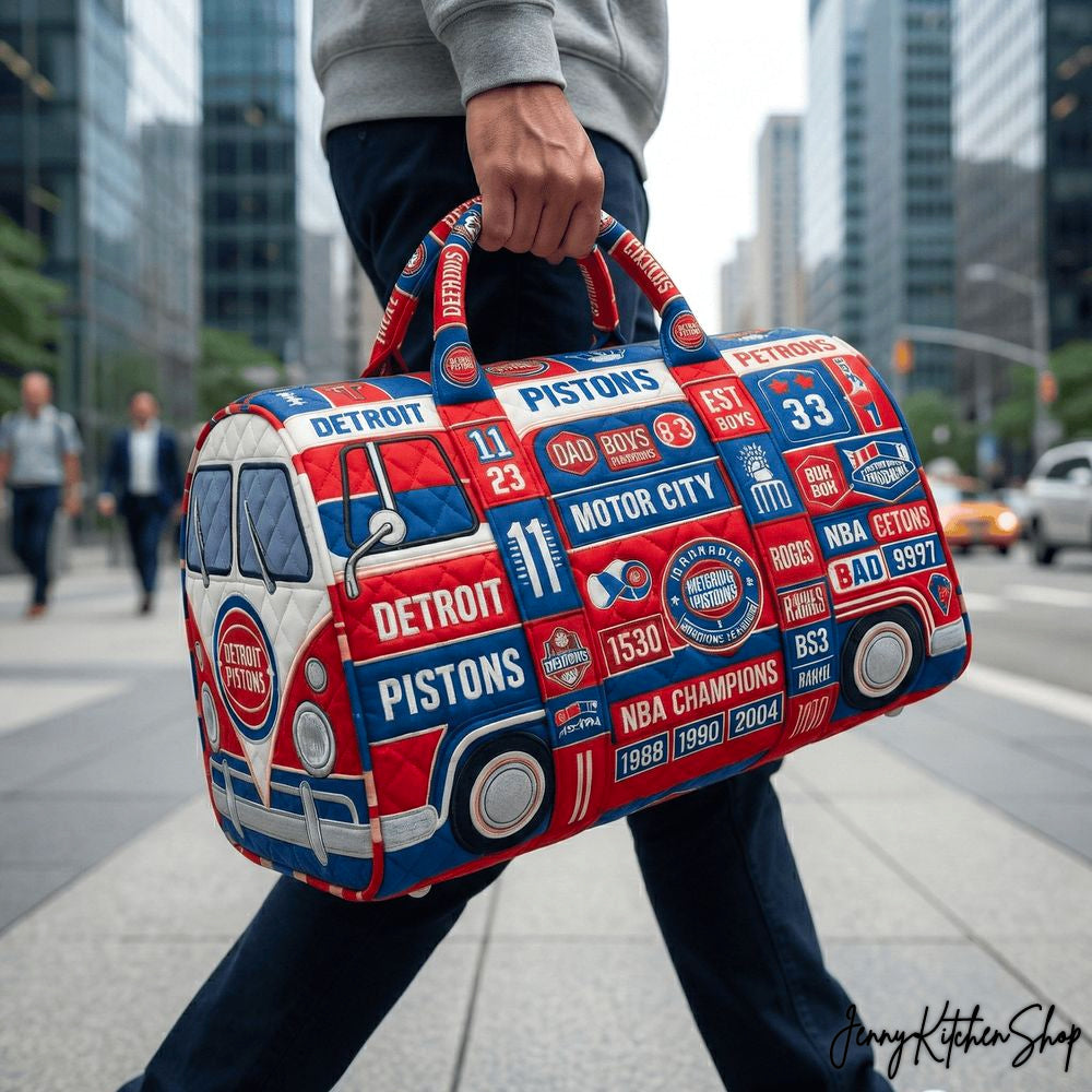 Detroit Pistons Quilted Duffle Bag