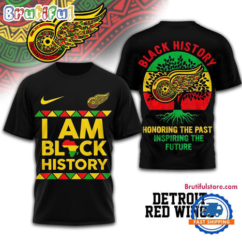 Detroit Red Wings 2026 NHL Black History Limited Edition 3D Shirt Hoodie T-Shirt