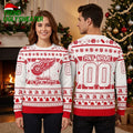 Detroit Red Wings Hockey Rink Custom Name And Number Ugly Christmas Sweater