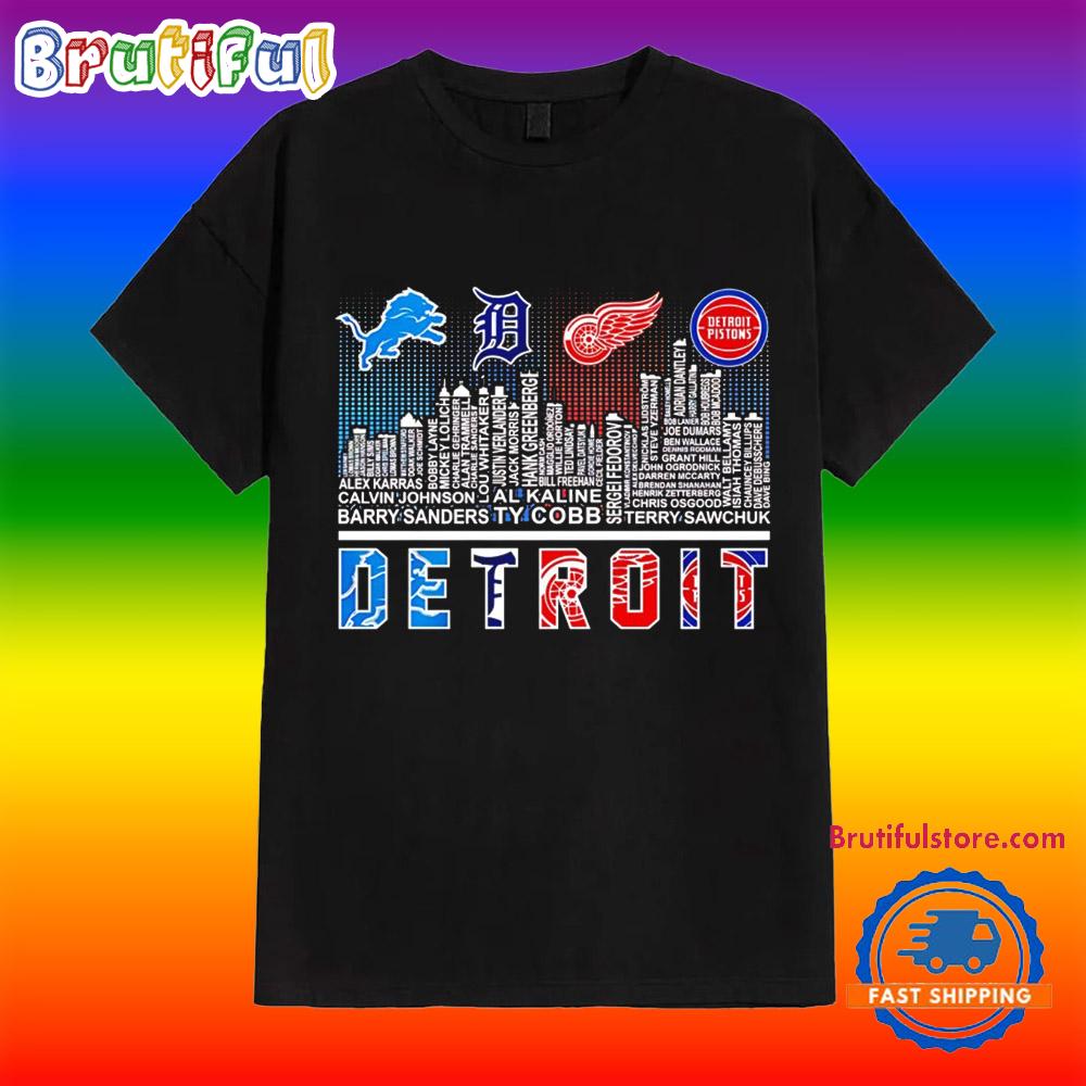 Detroit Sports Player Name City Skyline 2025 Shirt