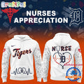 Detroit Tigers Nurses Appreciation White Hoodie Shirt