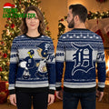 Detroit Tigers Peanuts Snoopy And Charlie Brown Ugly Christmas Sweater