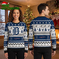 Detroit Tigers Reindeer Snowflake Pattern Ugly Christmas Sweater
