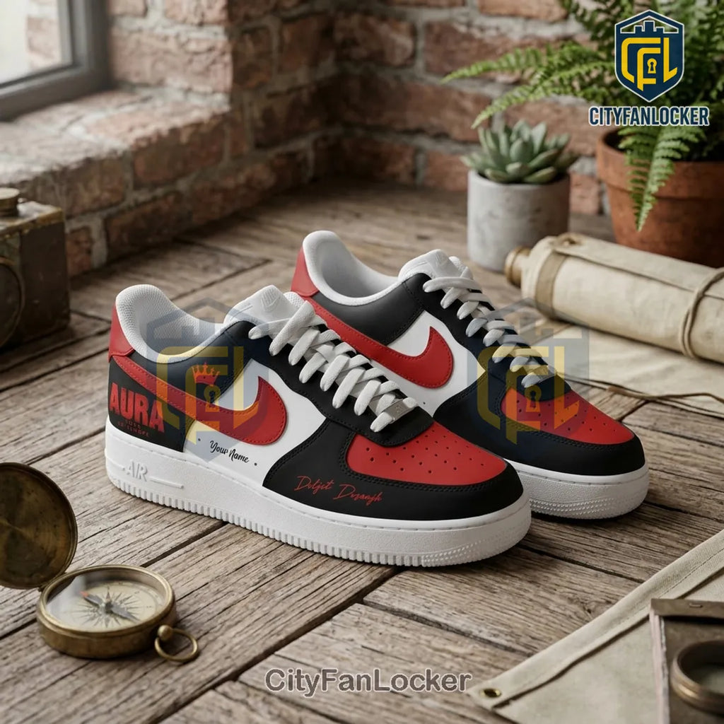 Diljit Dosanjh Aura Tour Black Red Air Force 1 Sneakers
