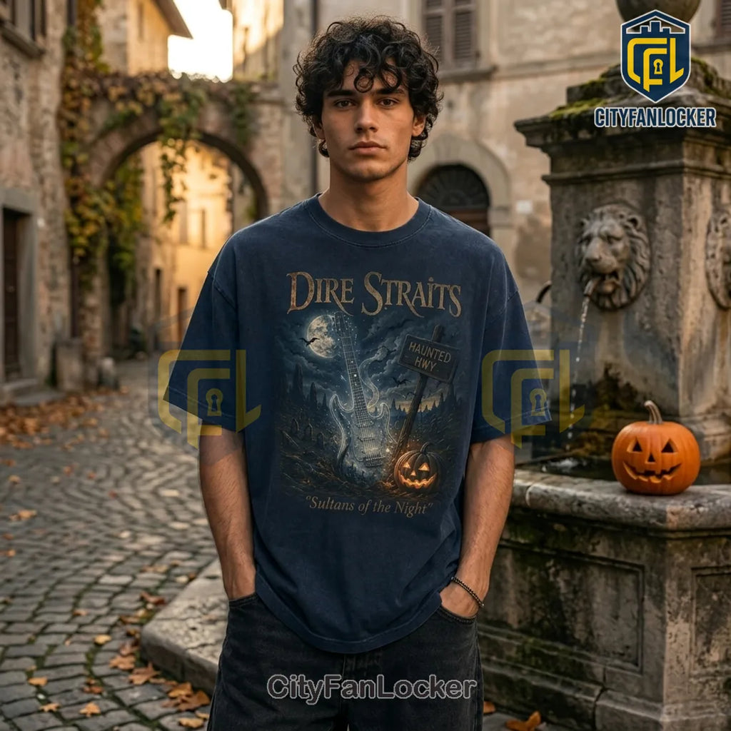 Dire Straits Walk of Life Haunted Highway Cotton T-Shirt