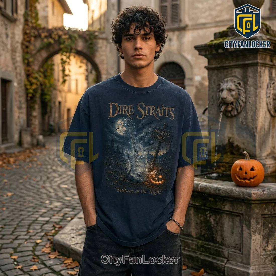 Dire Straits Walk of Life Haunted Highway Cotton T-Shirt