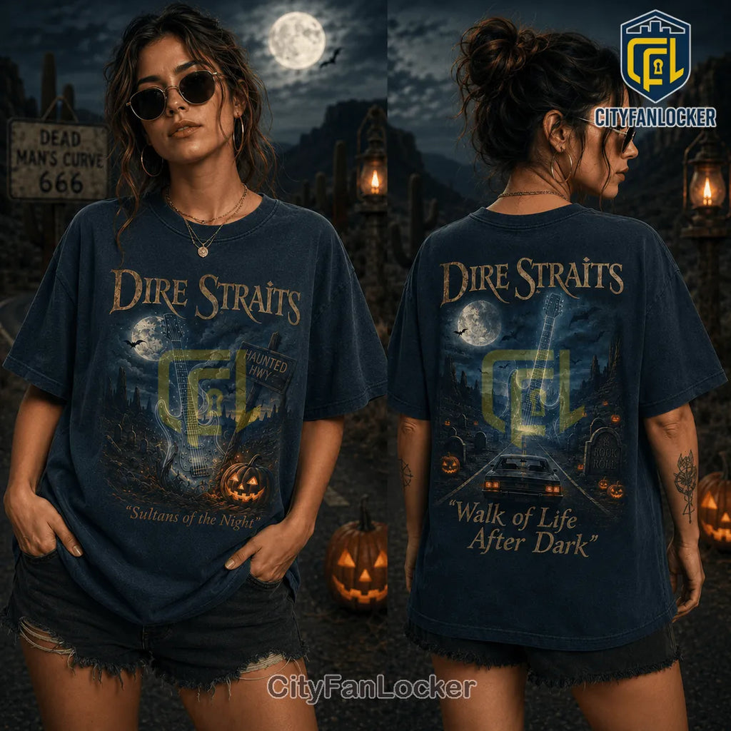 Dire Straits Walk of Life Haunted Highway Cotton T-Shirt
