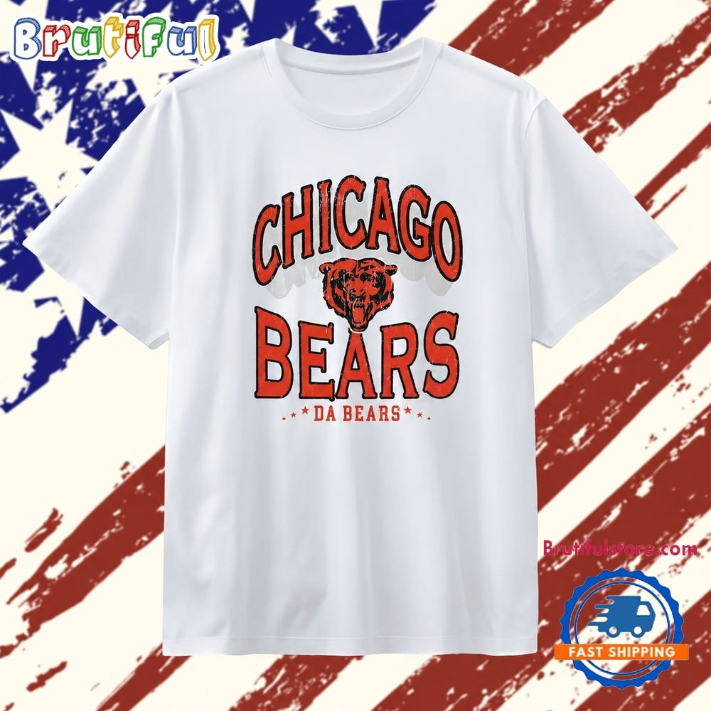Distressed Chicago Bears Da Bears NFL Football T Shirt