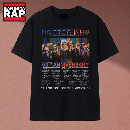 Doctor Who 63rd Anniversary 1963 2026 Signatures Thank You For The Memories T Shirt, Music 2D Shirt