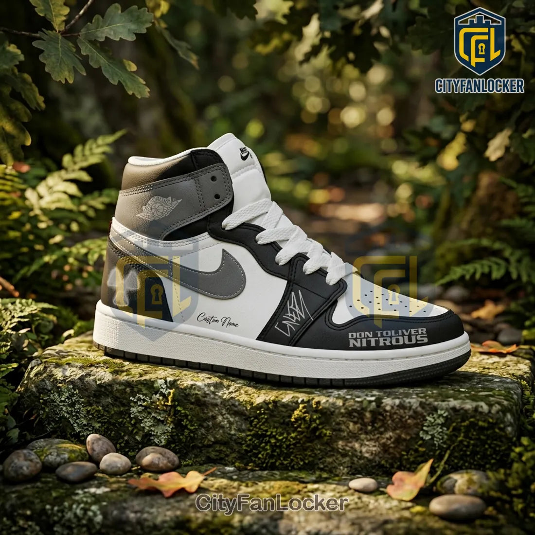 Don Toliver Nitrous Black and White AJ1 High Top Sneakers