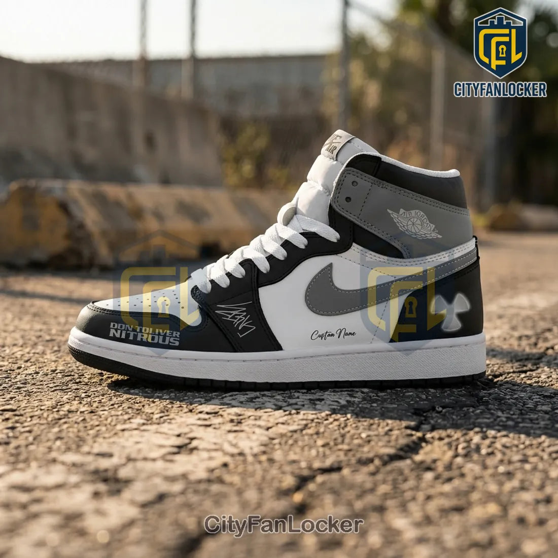 Don Toliver Nitrous Black and White AJ1 High Top Sneakers