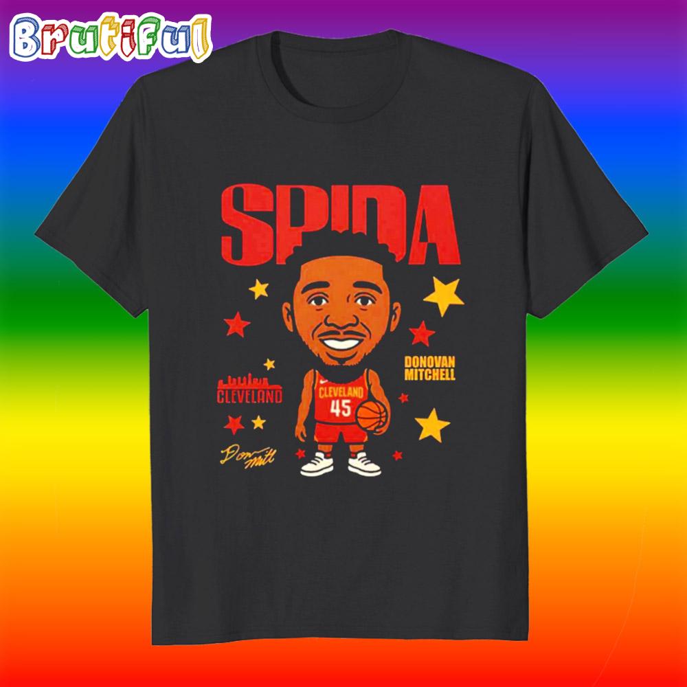 Donovan Mitchell Cleveland Cavaliers Spida Signature Caricature T Shirt