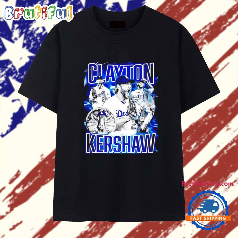 Doyers Dave Clavton Kershaw The Goat Blk Graphic T Shirt