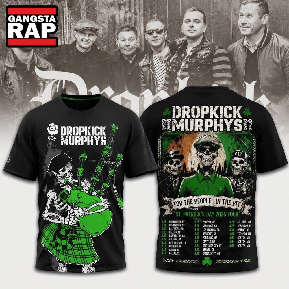Dropkick Murphys ST.Patrick’s Day 2026 Tour T Shirt