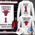 D-Rose Chicago Bulls 2026 White Long Sleeve Shirt