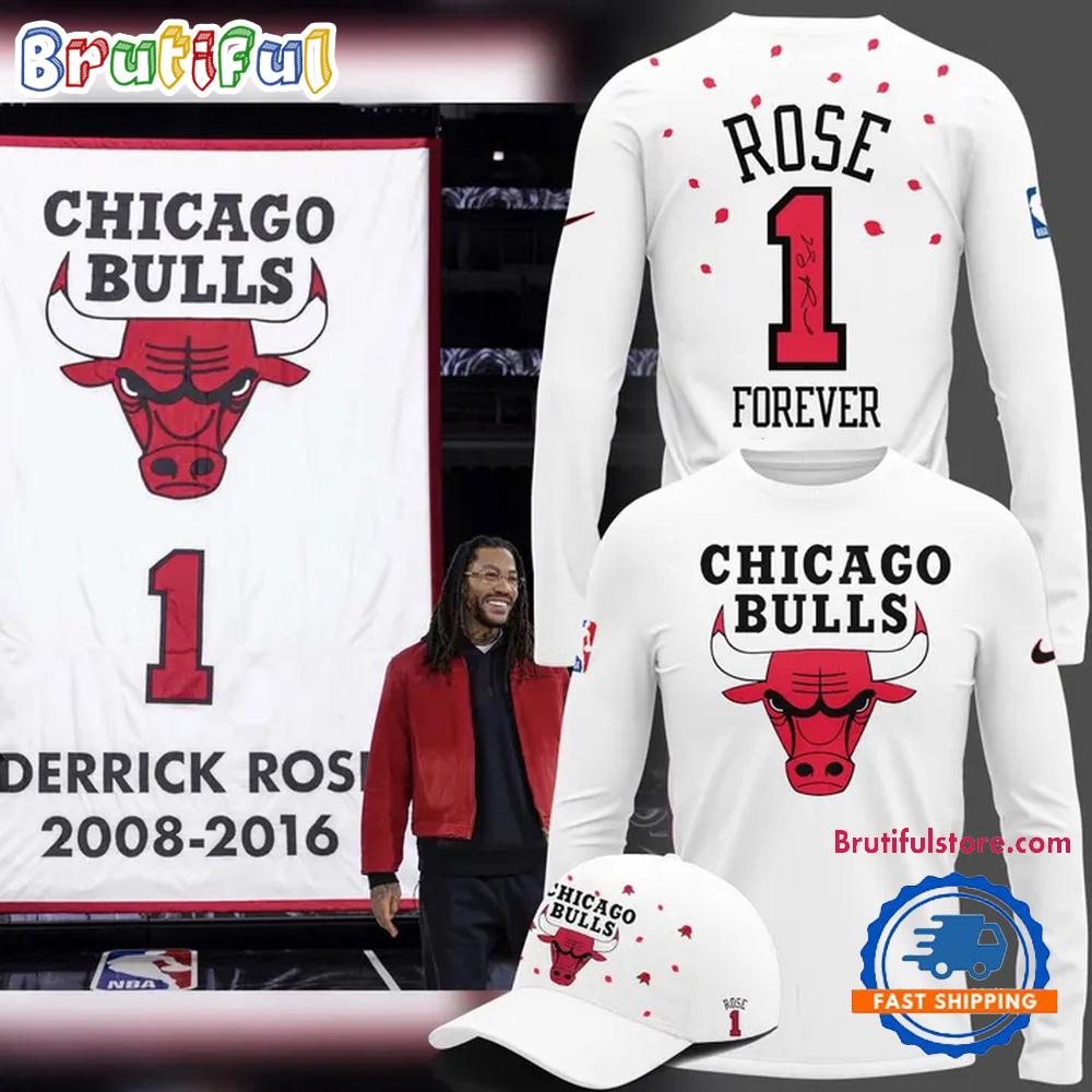D-Rose Chicago Bulls 2026 White Long Sleeve Shirt