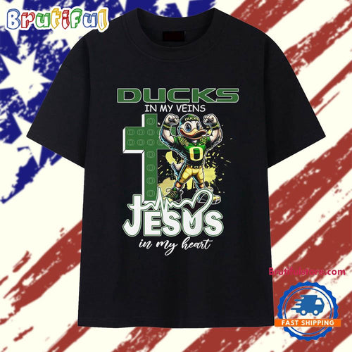 Ducks In My Veins Jesus In My Heart Mascot 2025 T Shirt