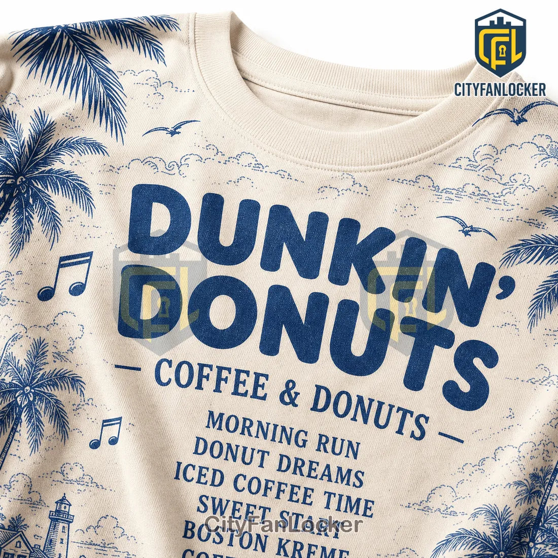 Dunkin Donuts Coffee and Donuts Cream T-Shirt