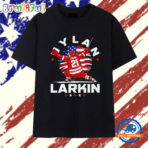 Dylan Larkin Detroit USA Flag Celebration graphic T Shirt