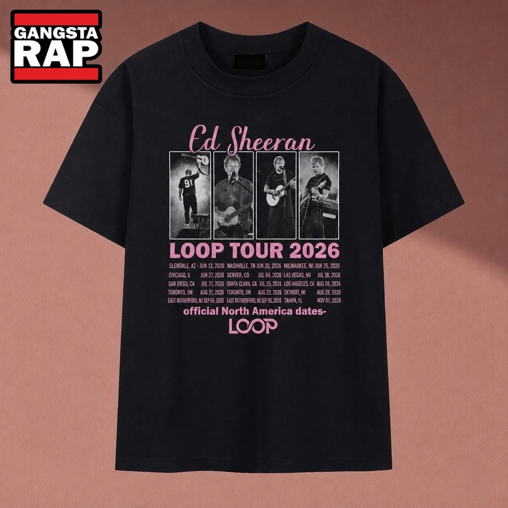 Ed Sheeran Loop Tour 2026 Official North America Dates T Shirt, Music 2D Shirt