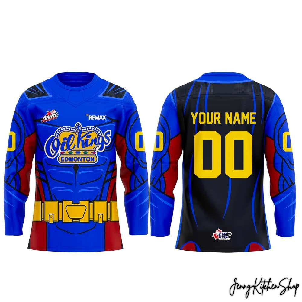 Edmonton Oil Kings Superhero Day 2026 Hockey Jersey