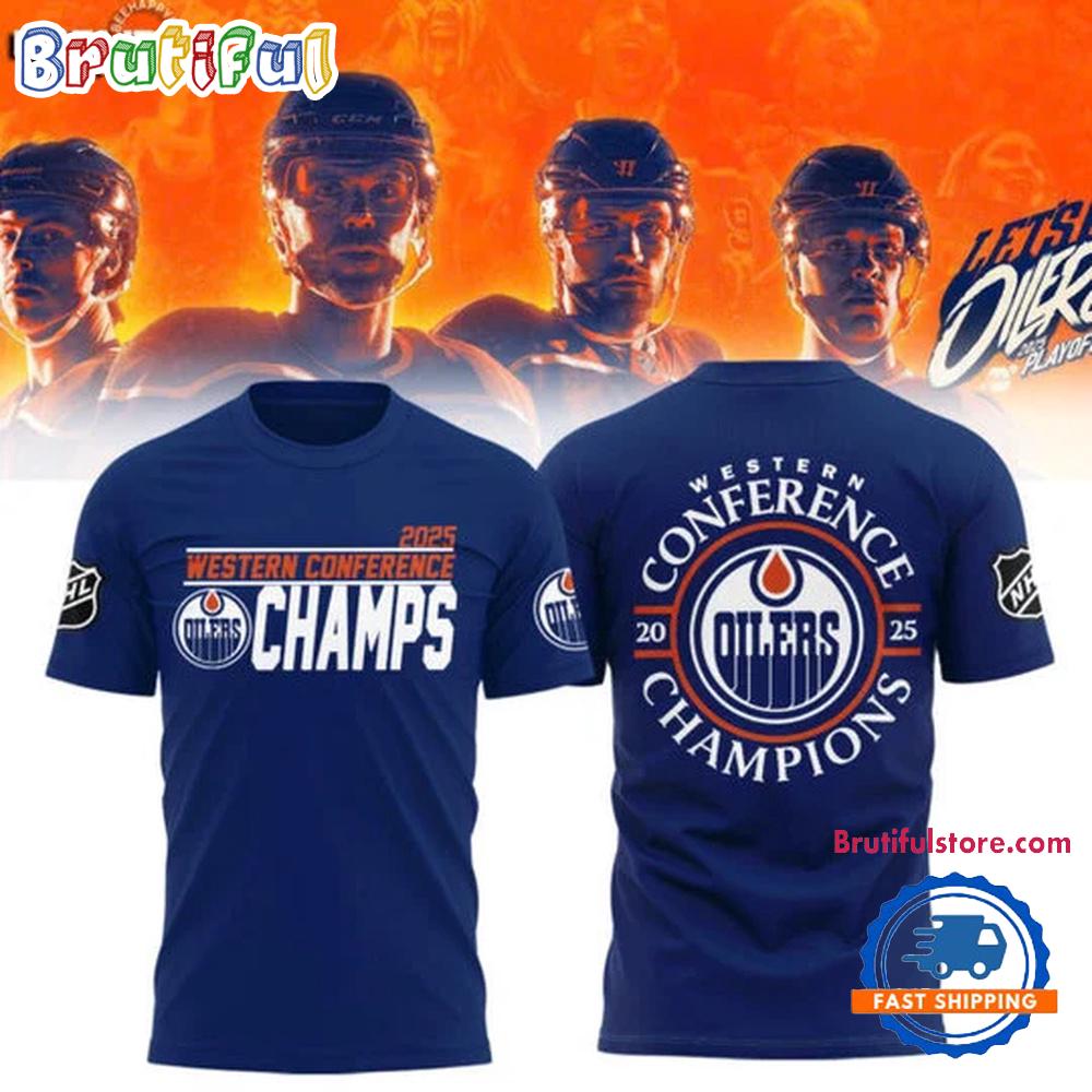 Edmonton Oilers 2025 Western Conference Champions 3D Printed Hoodie T-Shirt
