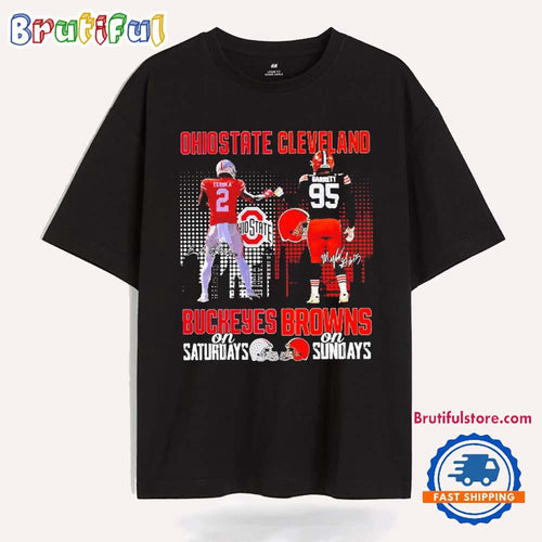 Egbuka Garrett Buckeyes On Saturday Browns On Sundays T Shirt