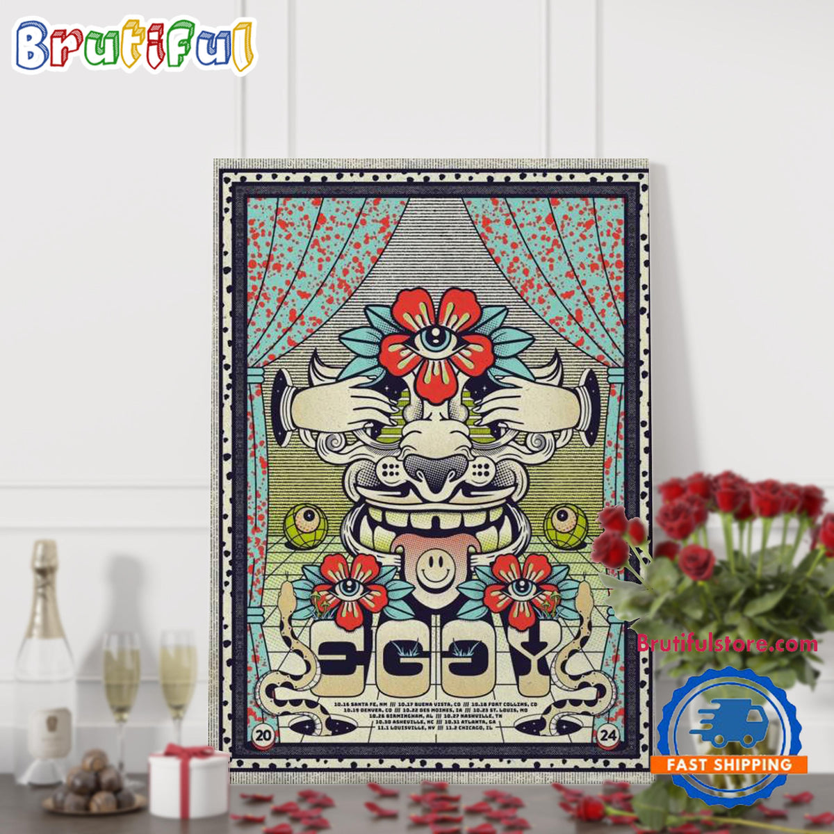 EGGY Chop Chicago IL Nov 2 2024 Tour Poster Canvas Art
