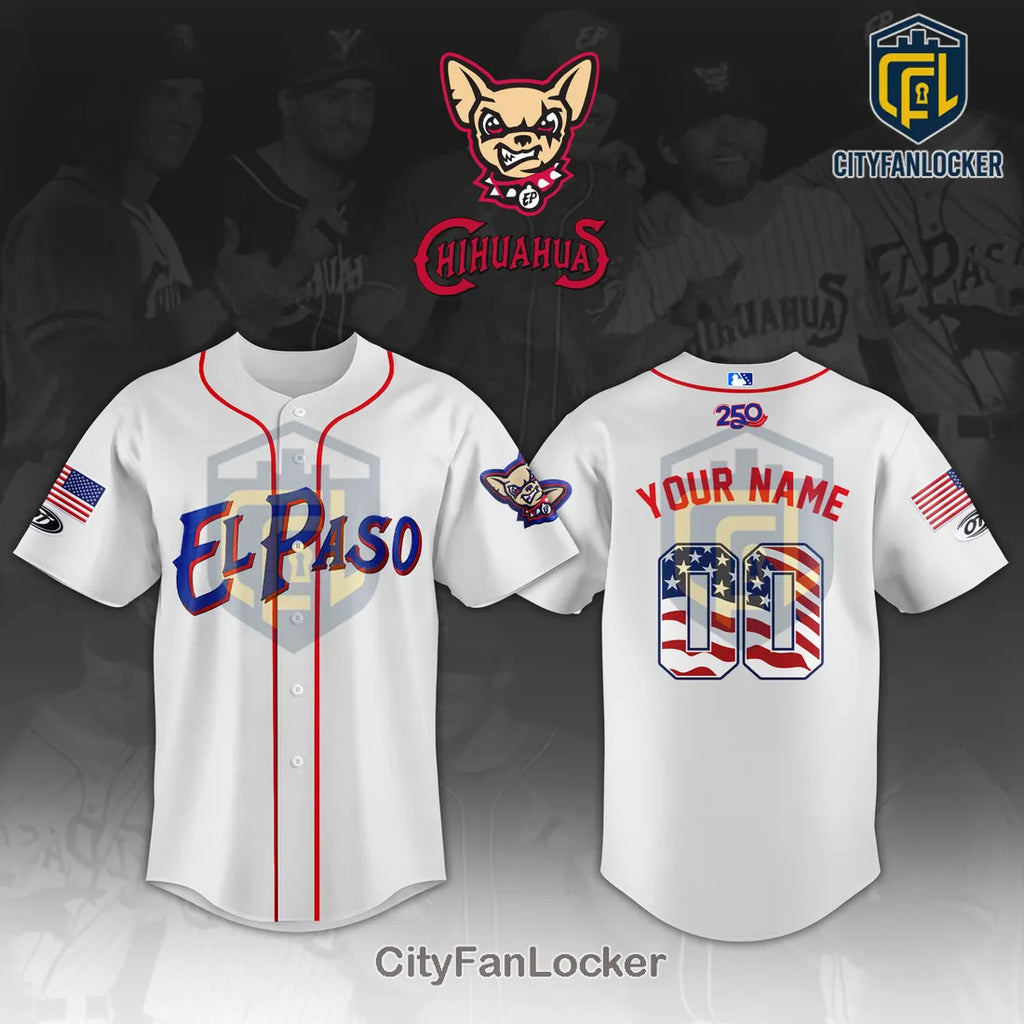 El Paso Chihuahuas 2026 4th of July Patriotic Baseball Jersey