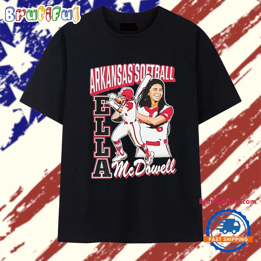 Ella Mcdowell Retro 90s Arkansas Razorbacks Softball T Shirt
