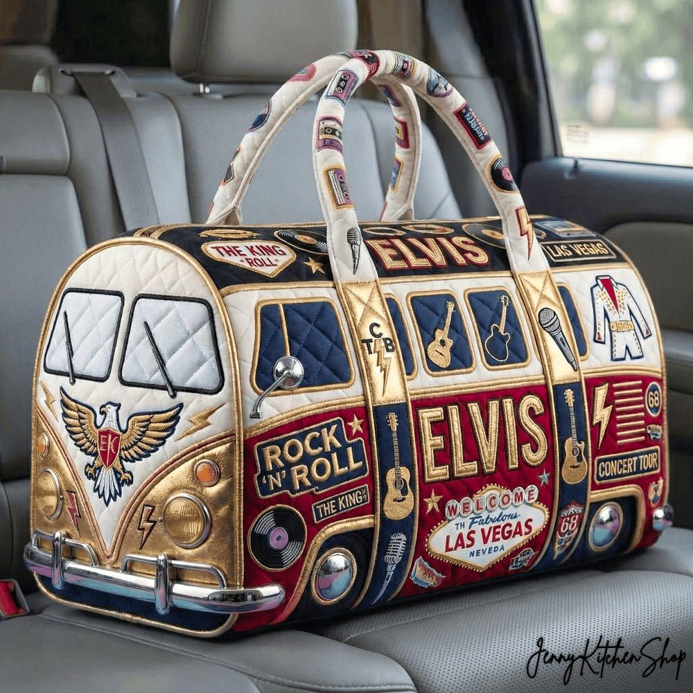 Elvis Presley Rock ‘n’ Roll Las Vegas Tribute Travel Quilted Duffle Bag