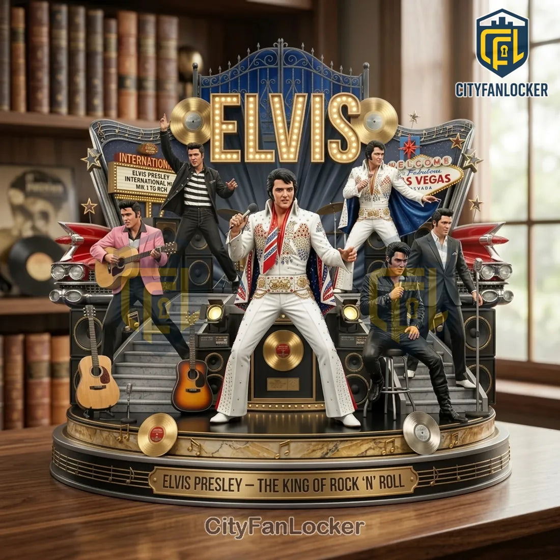 Elvis Presley The King of Rock n Roll Sculpted Diorama Collectible Figurine