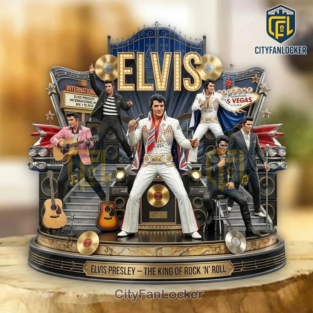Elvis Presley The King of Rock n Roll Sculpted Diorama Collectible Figurine
