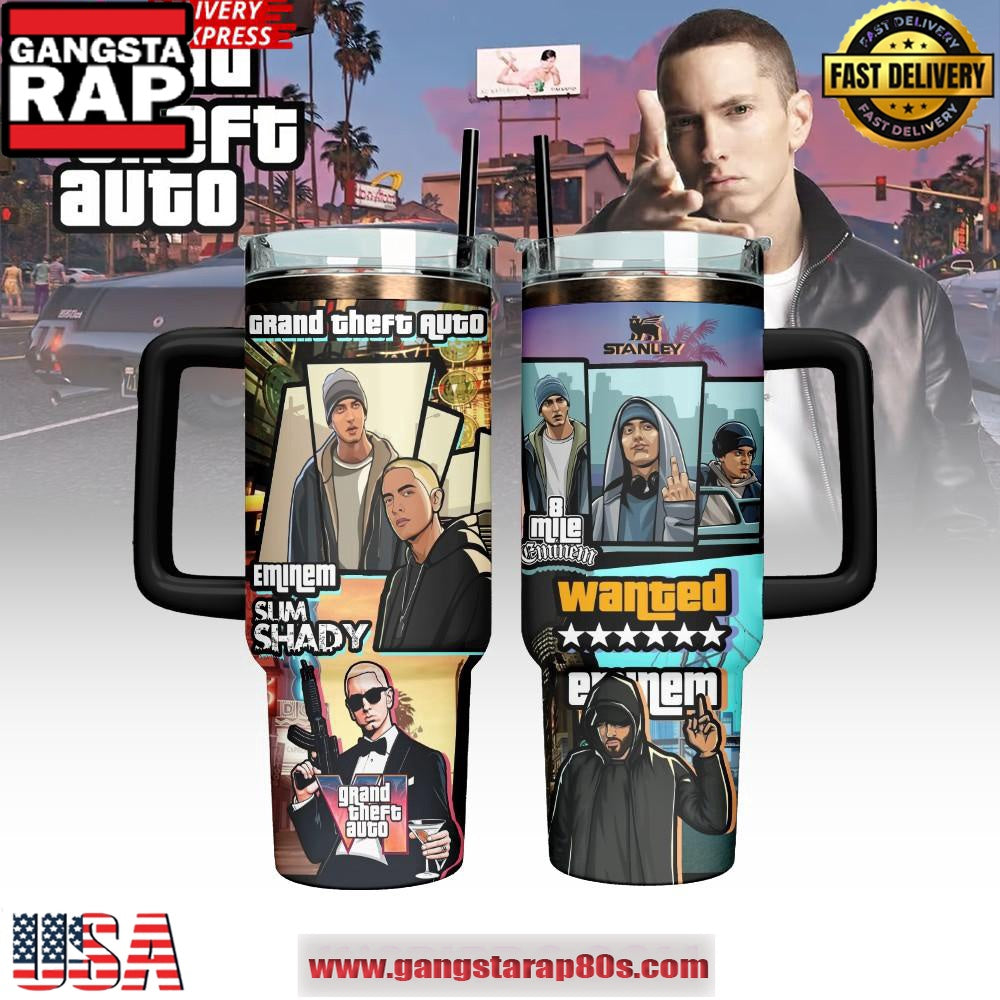 Eminem Slim Shady x GTA Limited Edition Stanley Tumbler Cup 40oz