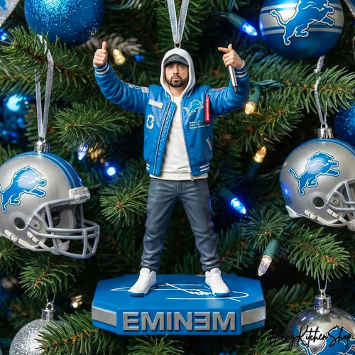 Eminem x Detroit Lions Football Ornament