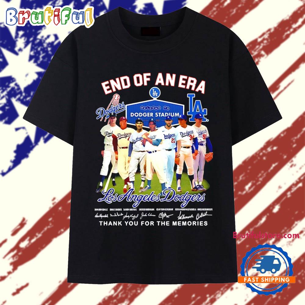 End of an Era Los Angeles Dodgers Stadium Players Signature T Shirt