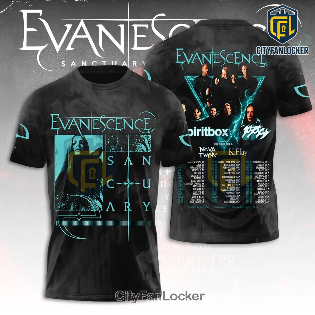 Evanescence Spiritbox Poppy Tour 2026 Shirt