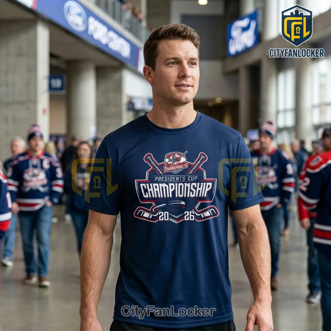 Evansville Thunderbolts Presidents Cup 2026 Back to Back Champions T-Shirt