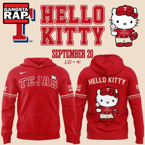 Exclusive Tejas City Connect Texas Rangers x Hello Kitty 2026 Hoodie T-Shirt