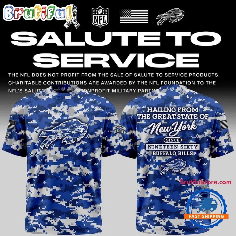 Exclusive Version Buffalo Bills Salute to Service T Shirt 2026