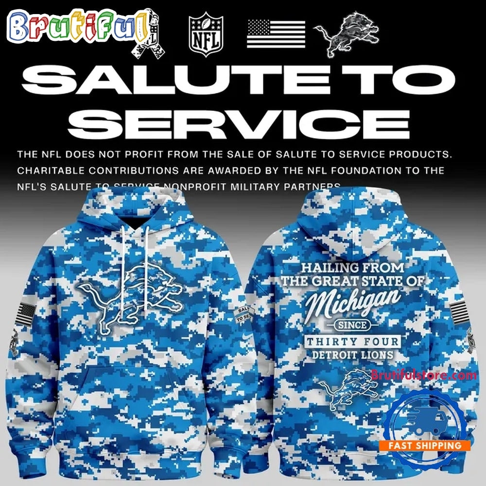 Exclusive Version Detroit Lions Salute to Service Hoodie 2026