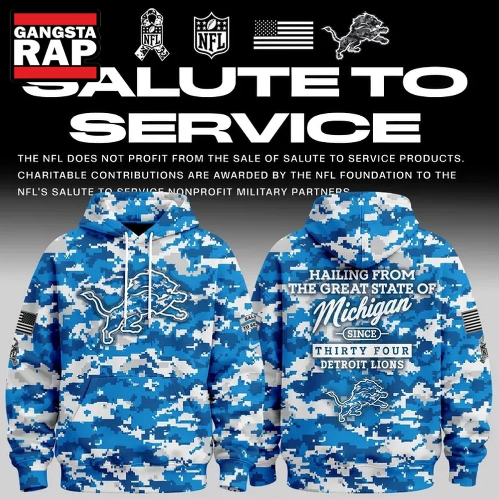 Exclusive Version Detroit Lions Salute to Service Hoodie 2026